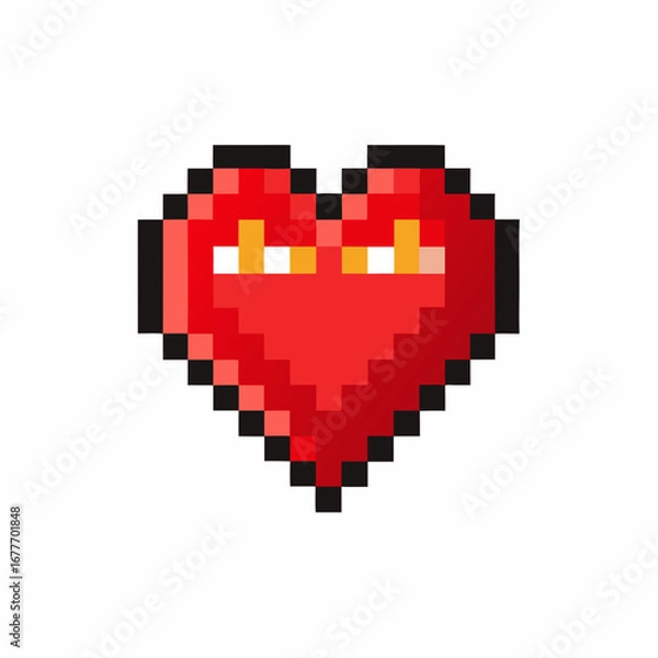 Obraz pixel heart pixel art