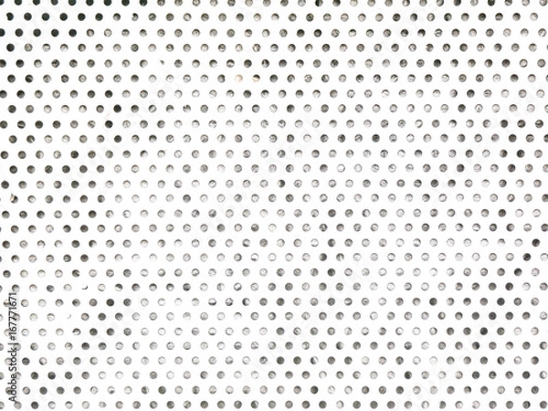 Obraz White dotted grunge metal grid grate pattern texture.
