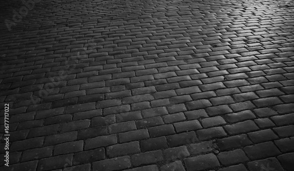 Obraz Old cobblestone pavement close up