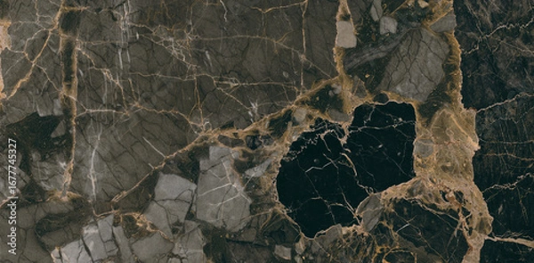 Obraz dark breccia marble high resulation texture 