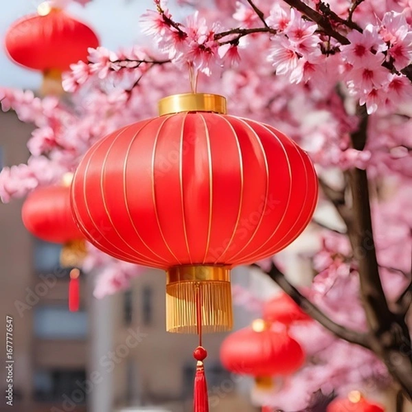 Fototapeta chinese lantern in the temple