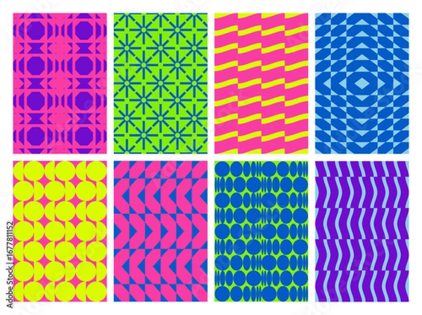 Fototapeta Abstract Modern Shape Pattern. Vector Minimal Graphic Design. Geometric Color Backgrounds. Retro Poster Art
