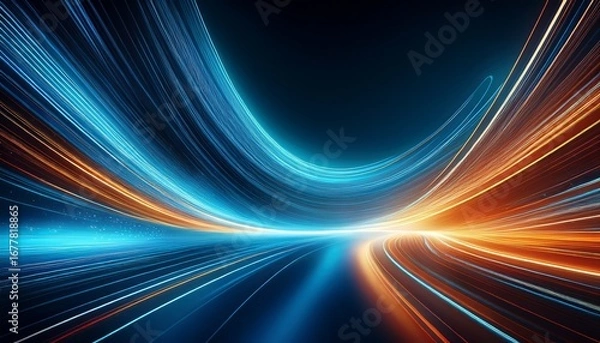 Fototapeta flowing speed lines technology background