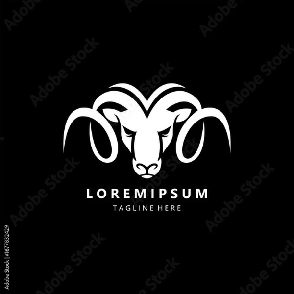 Fototapeta goat head logo design vector