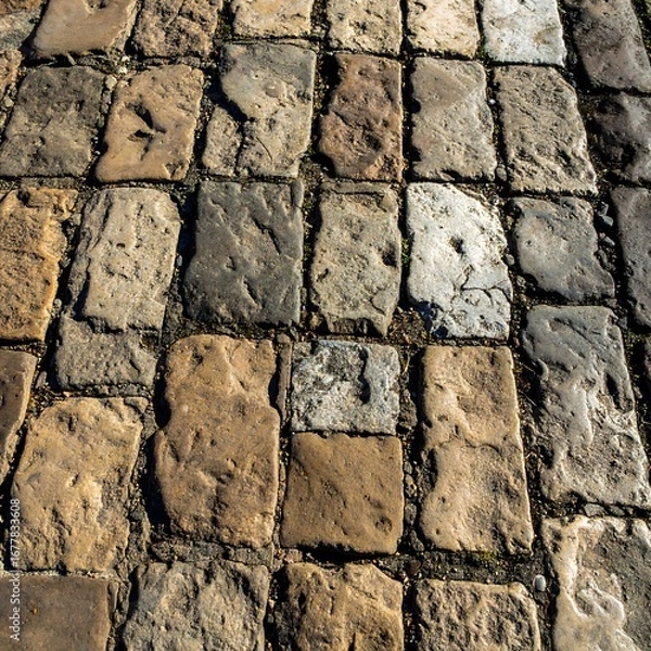 Obraz Cobblestone pavement close-up