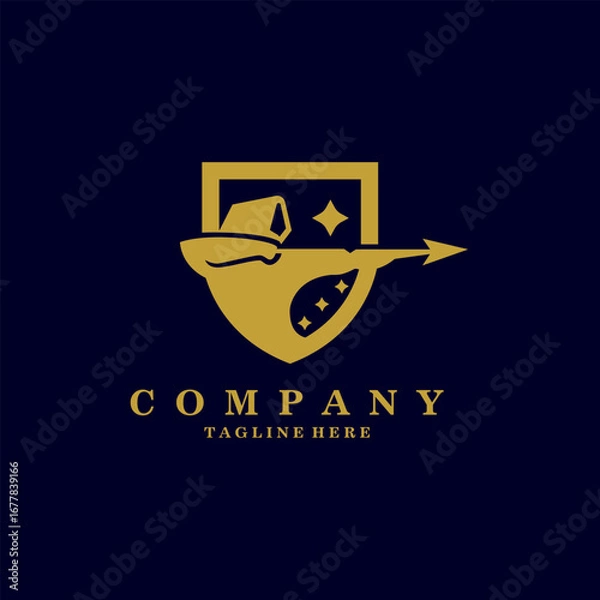 Fototapeta shield archer logo design vector