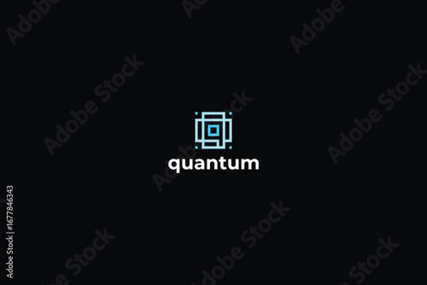 Obraz Letter q creative technological quantum logo