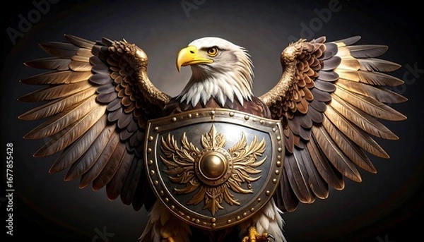 Obraz Majestic eagle with shield