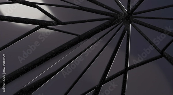 Fototapeta Abstract Dark Geometric Pattern with Glittery Starfield Background