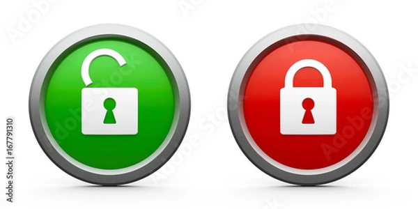 Obraz Icons lock open & closed