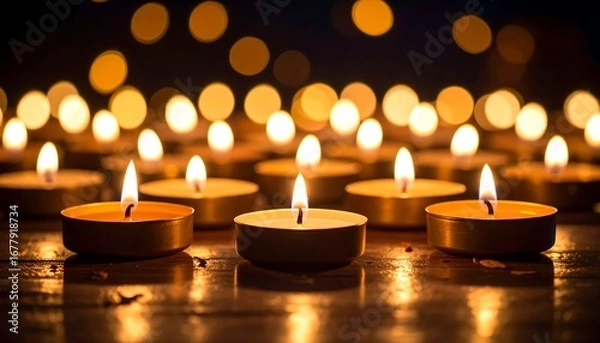 Obraz Many candles glowing softly