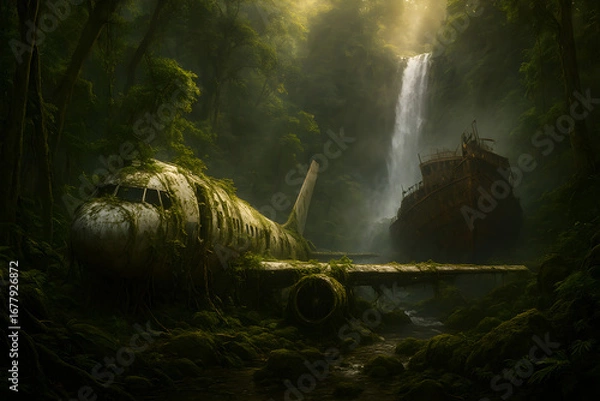 Obraz Plane in forest 