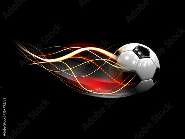 Obraz Soccer Ball with glowing tail