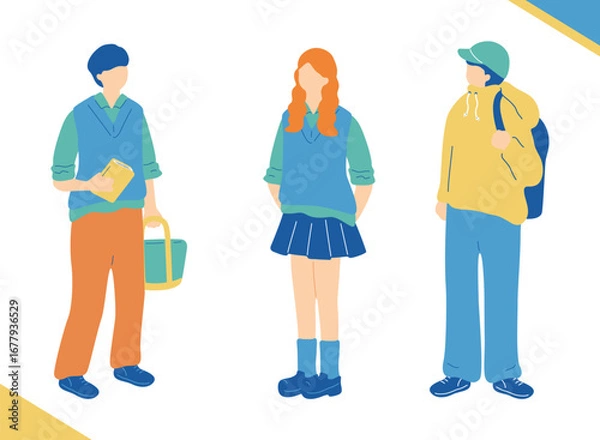 Fototapeta 楽しく話す学生たち