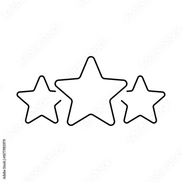 Fototapeta Three Stars Line Icon of Star & Rating System Icon Set