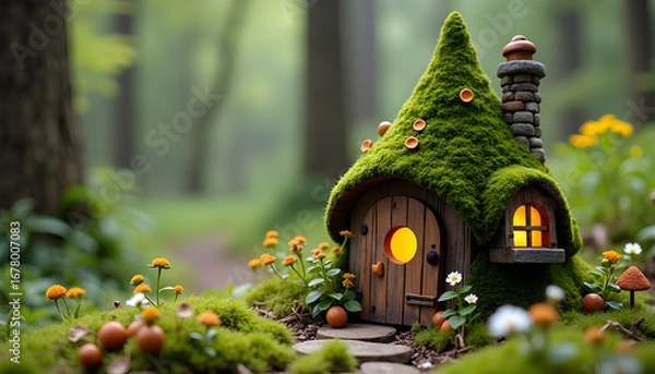 Fototapeta dwarf house in the forest