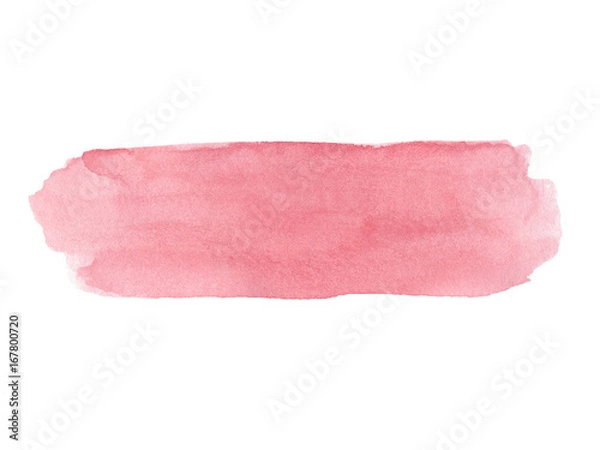 Fototapeta Hand painted pink watercolor texture isolated on the white background. Usable for cards, invitations and more.