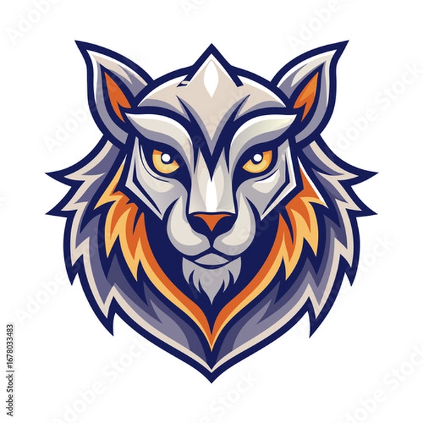 Obraz Majestic Linear Animal Mascot with Elegant Symmetry and Professional Tone