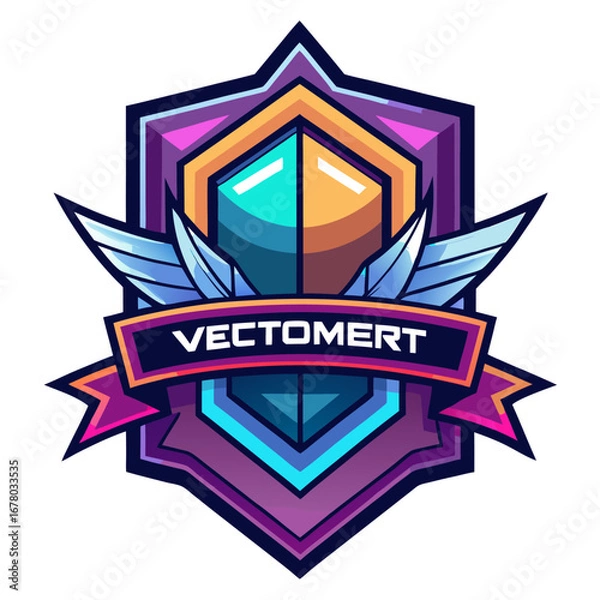 Obraz Vector Tournament Emblem with Symmetry, Gradients, and Glowing Highlights