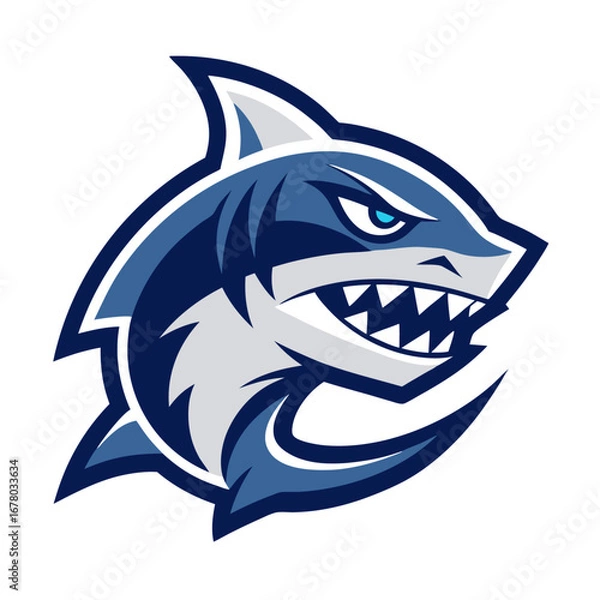 Obraz Minimal Sea Predator Icon with Stylized Jawline and Strong Graphic Impact