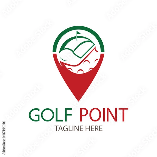 Fototapeta golf point logo design template