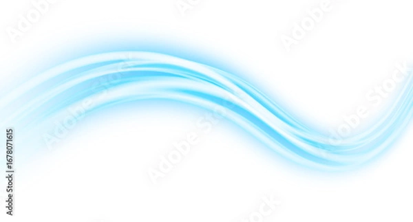 Fototapeta Abstract Blue Neon Swirl Isolated on Transparent