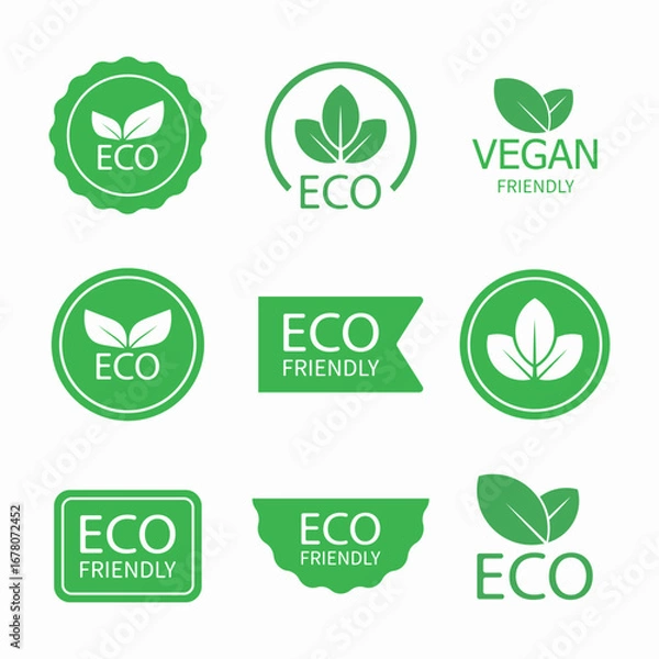 Obraz Eco sign set. White background.