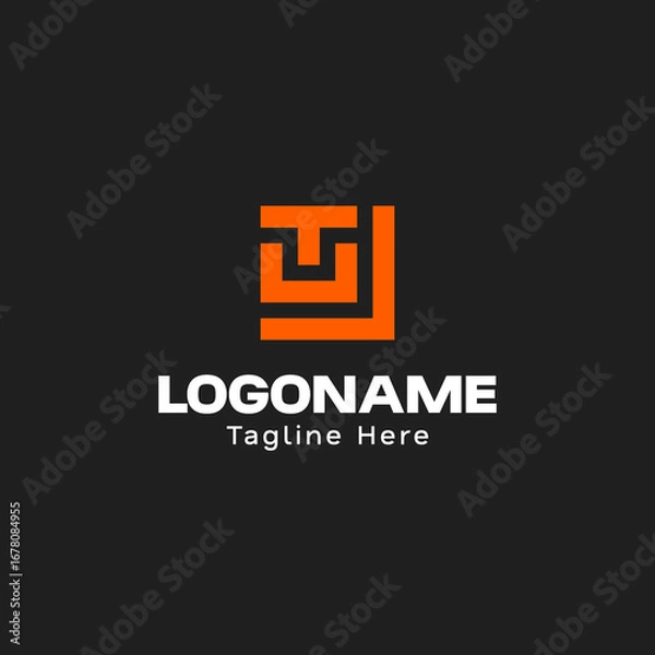 Fototapeta Modern Abstract Letter T J Logo Design Geometric Symbol