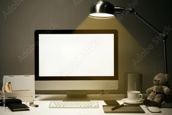 Obraz PC screen on table