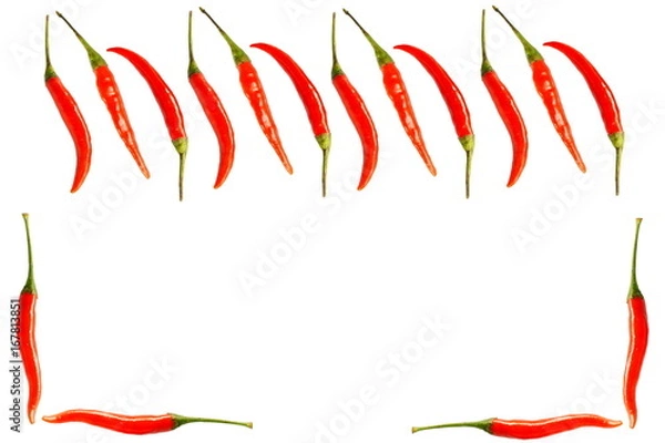 Obraz Cayenne pepper, Red chili isolated on white background