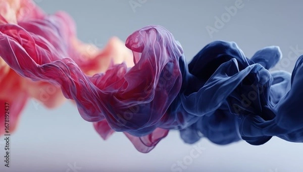 Obraz Fluid fabric folds in vibrant color gradients