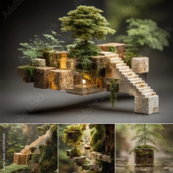 Obraz Floating, modular, stone garden