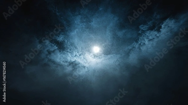 Fototapeta Mysterious night sky event overcast landscape nature photography atmospheric view celestial concept