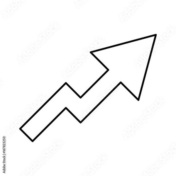 Fototapeta Chart of growth black color icon .