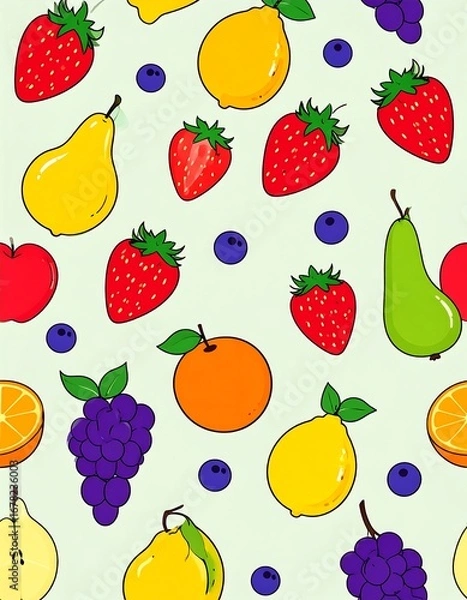 Fototapeta Fruit Pattern Design (3)
