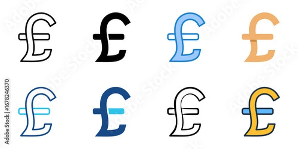 Obraz Pound sign icon set multiple style collection 
