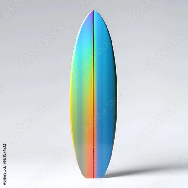 Obraz Surfboard with rainbow colors