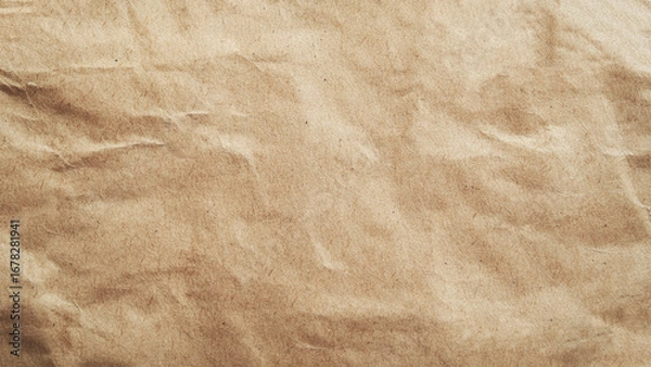 Fototapeta Old paper vintage texture surface for background. Recycle pale brown paper crumpled texture, Cream color recycled kraft paper texture blank with copy space for text.