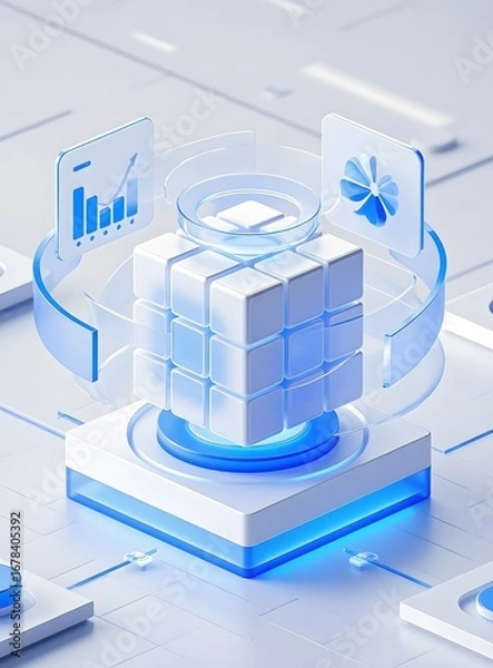 Fototapeta 3d render of a modern building