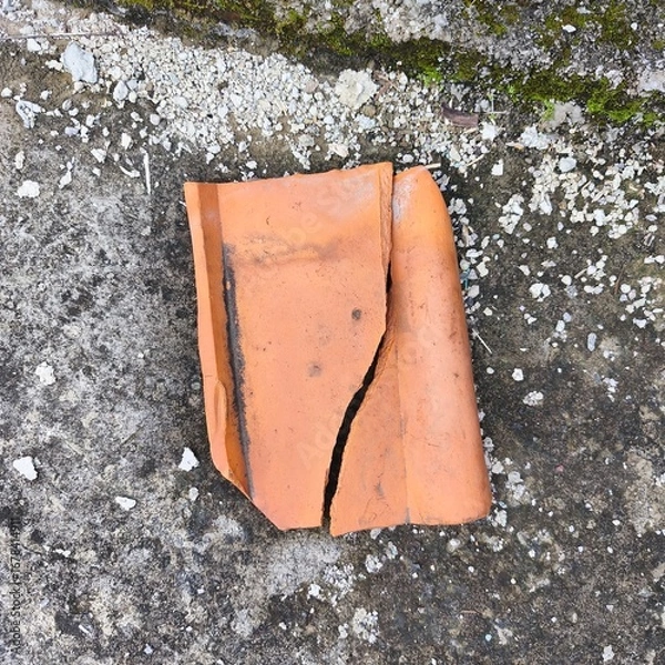 Obraz Broken roof tiles