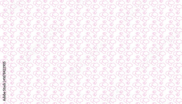 Fototapeta Pink Geometric Isometric Cube Pattern on White Background