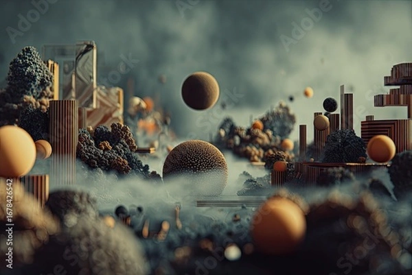 Obraz Abstract landscape of organic forms