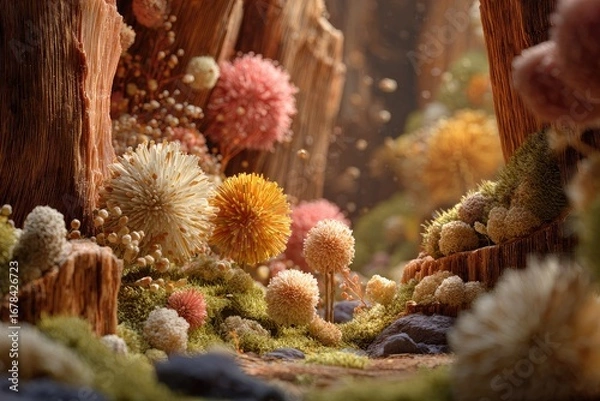 Obraz A whimsical, detailed floral cave