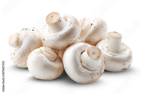Fototapeta Button mushrooms isolated on transparent or white background, png