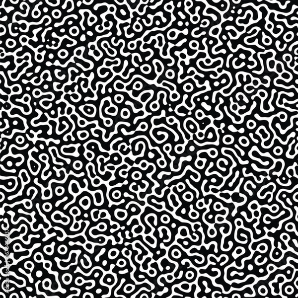 Fototapeta Abstract organic cells pattern monochrome texture background vector