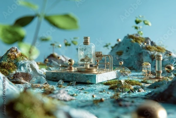 Obraz Futuristic,  steampunk landscape