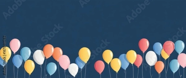 Obraz Colorful balloons on a dark background