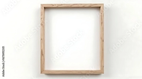 Fototapeta empty wooden picture frame white background