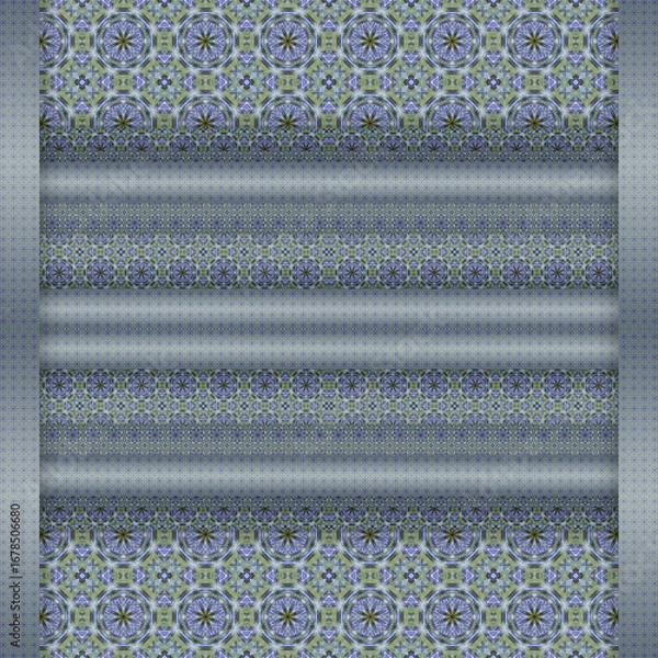 Fototapeta Raster illustration. Native batik seamless pattern. Ethnic boho style. Seamless tribal tiles texture.
