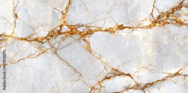 Obraz Abstract white marble with gold veins